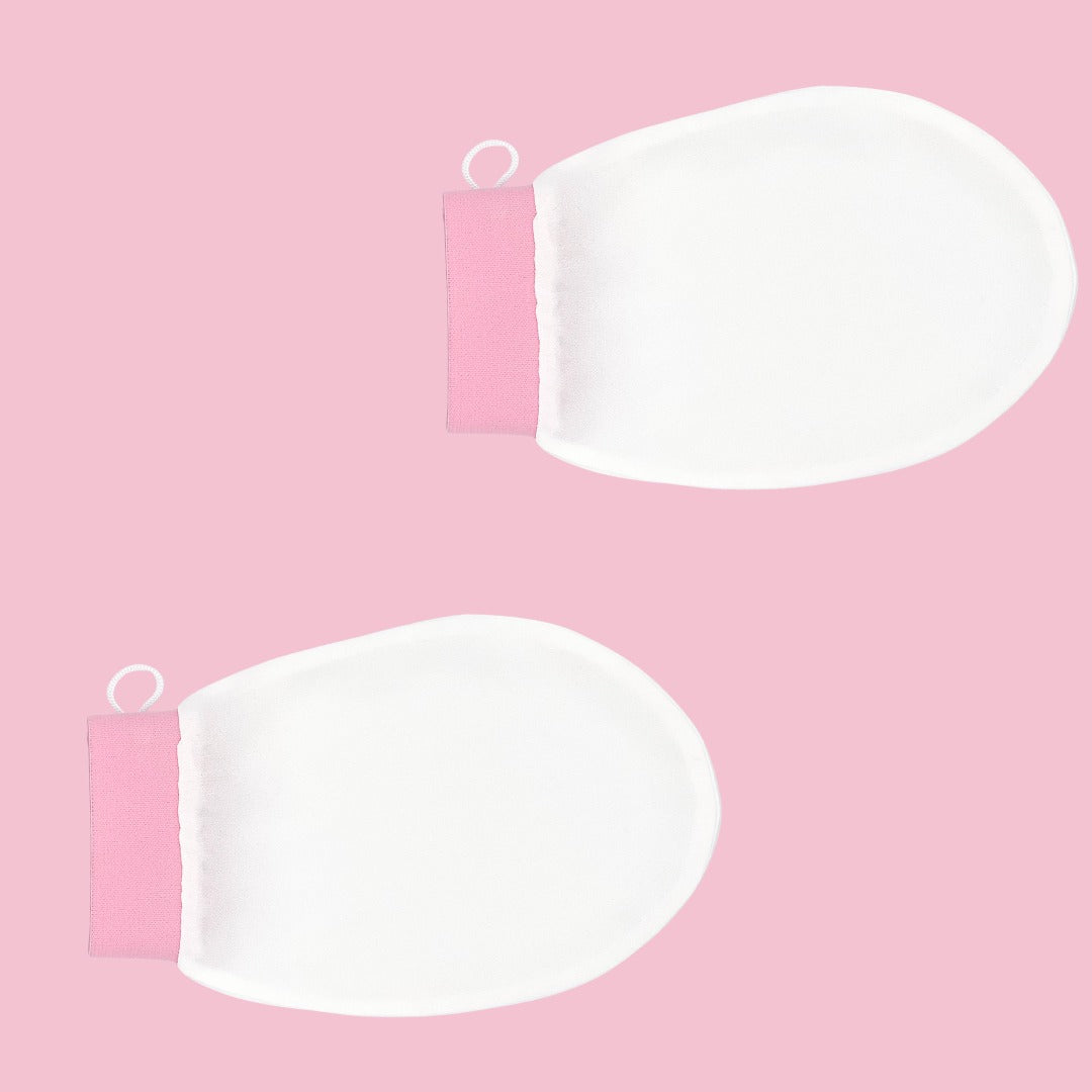 Silk exfoliating body glove hanging loop detail – LS Silk NZ