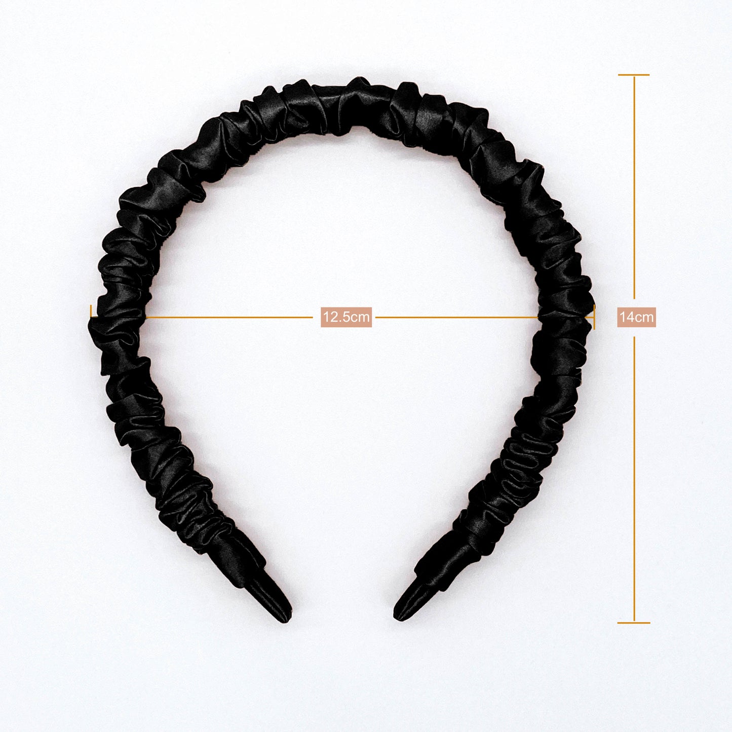 100% Mulberry Silk Scrunchie Headband - Black - Lovesilk.co.nz