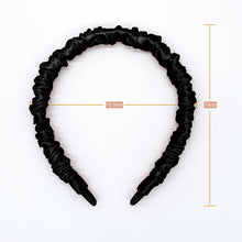 Load image into Gallery viewer, 100% Mulberry Silk Scrunchie Headband - Black - Lovesilk.co.nz
