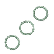 Load image into Gallery viewer, 3 Pack Premium Mini Mulberry Silk Scrunchies - Lime
