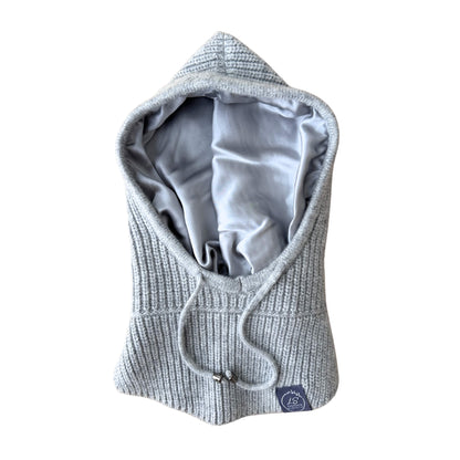 Silk-Lined Ribbed Cashmere Balaclava Front