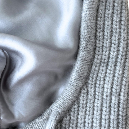 Silk-Lined Ribbed Cashmere Balaclava Detailed
