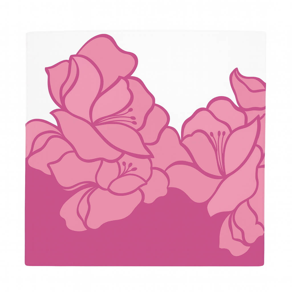 Pink Magnolia Pure Mulberry Silk Square Scarf Bandana