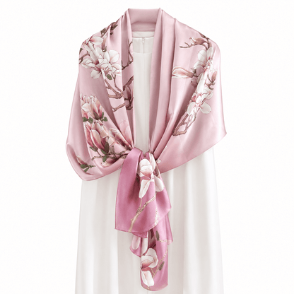 Magnolia Serenity Pure Mulberry Silk Extra Large Long Scarf