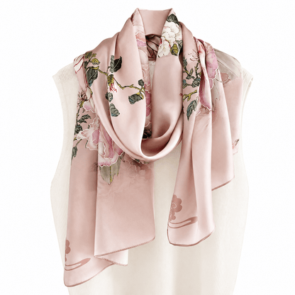 Antique Rose Pure Mulberry Silk Extra Large Long Scarf