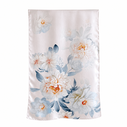 Blush Cascade Pure Mulberry Silk Extra Large Long Scarf