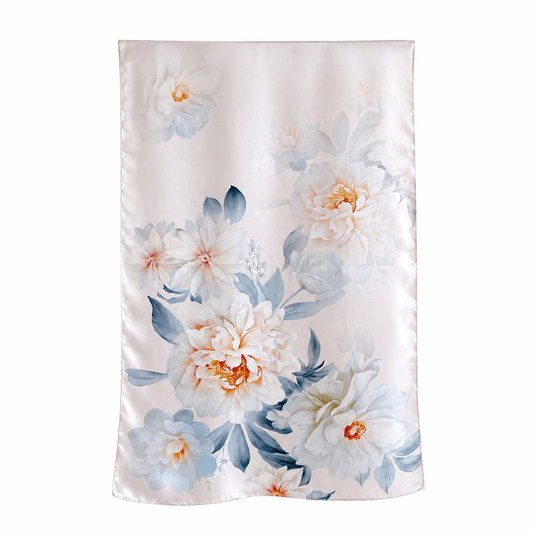 Blush Cascade Pure Mulberry Silk Extra Large Long Scarf