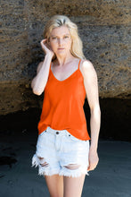 Load image into Gallery viewer, 100% Mulberry Silk Camisole - Opulent Orange
