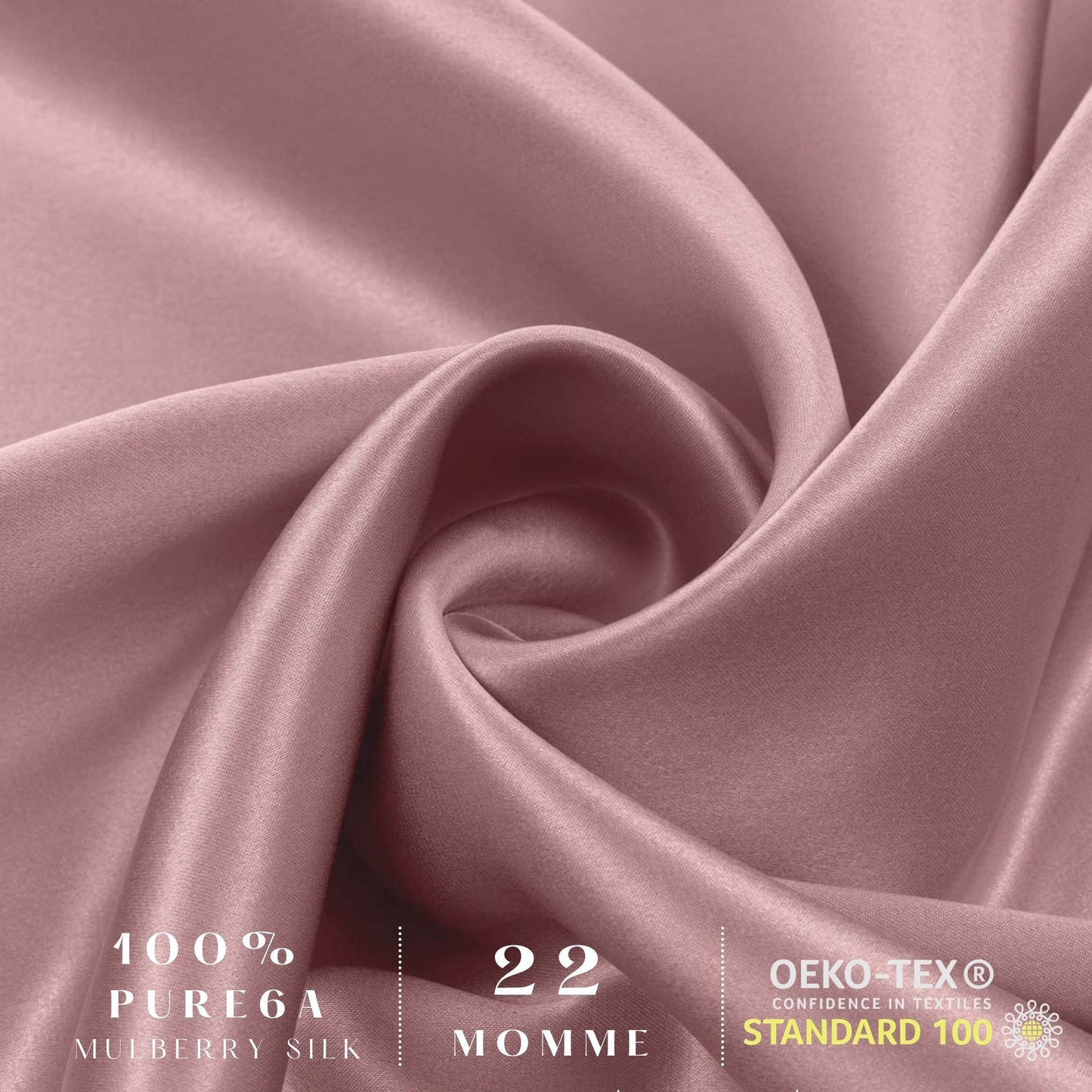 Close-up of pink 22 momme OEKO-TEX certified mulberry silk fabric – LS Silk NZ