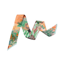 Load image into Gallery viewer, Floral Safari Silk Twilly Scarf Pure Mulberry Silk Skinny Scarf
