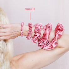 Load image into Gallery viewer, 3 Pack Premium Mulberry Silk Scrunchies - Raspberry - Small - Lovesilk.co.nz
