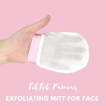 Hand wearing silk exfoliating face mitt – LS Silk NZ