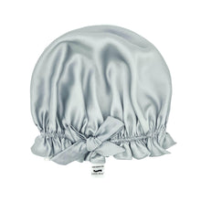 Load image into Gallery viewer, Double Layer Women Silk Sleep Cap Hair Bonnet 100% Mulberry Silk - Silver - Medium to Large - Lovesilk.co.nz
