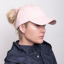 Load image into Gallery viewer, Silk-lined Baseball Cap With Open Back For Curly Hairs &amp; Pony Tails - Lemonade Pink
