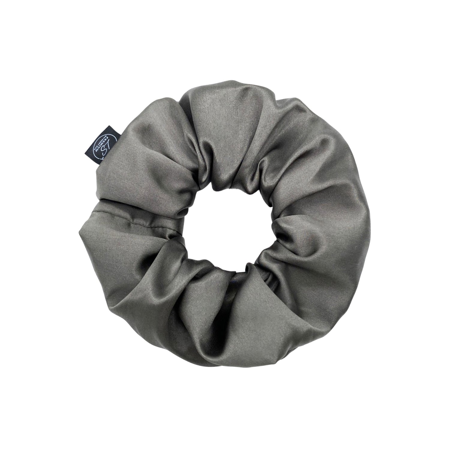 Premium Mulberry Silk Scrunchie - Grey/Pewter - Extra Large - Lovesilk.co.nz