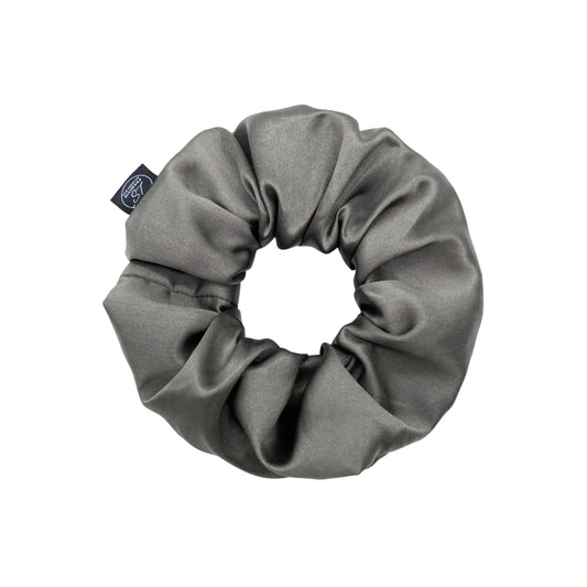 Premium Mulberry Silk Scrunchie - Grey/Pewter - Extra Large - Lovesilk.co.nz