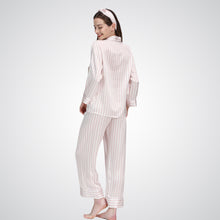Load image into Gallery viewer, Silk Stripes Long Pajamas Set - Pink
