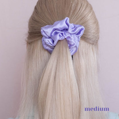 3 Pack Premium Mulberry Silk Scrunchies - Lavender - Medium - Lovesilk.co.nz