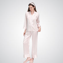 Load image into Gallery viewer, Silk Stripes Long Pajamas Set - Pink
