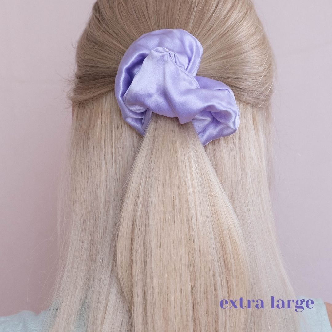 Premium Mulberry Silk Scrunchie - Pink - Extra Large - Lovesilk.co.nz