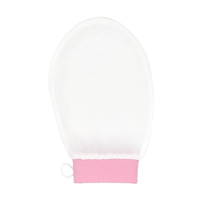 White silk exfoliating body glove, flat product view – LS Silk NZ