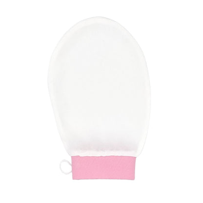 White silk exfoliating body glove, flat product view – LS Silk NZ