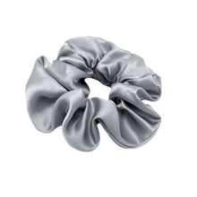Load image into Gallery viewer, 3 Pack Premium Mulberry Silk Scrunchies - Silver Grey - Medium - Lovesilk.co.nz

