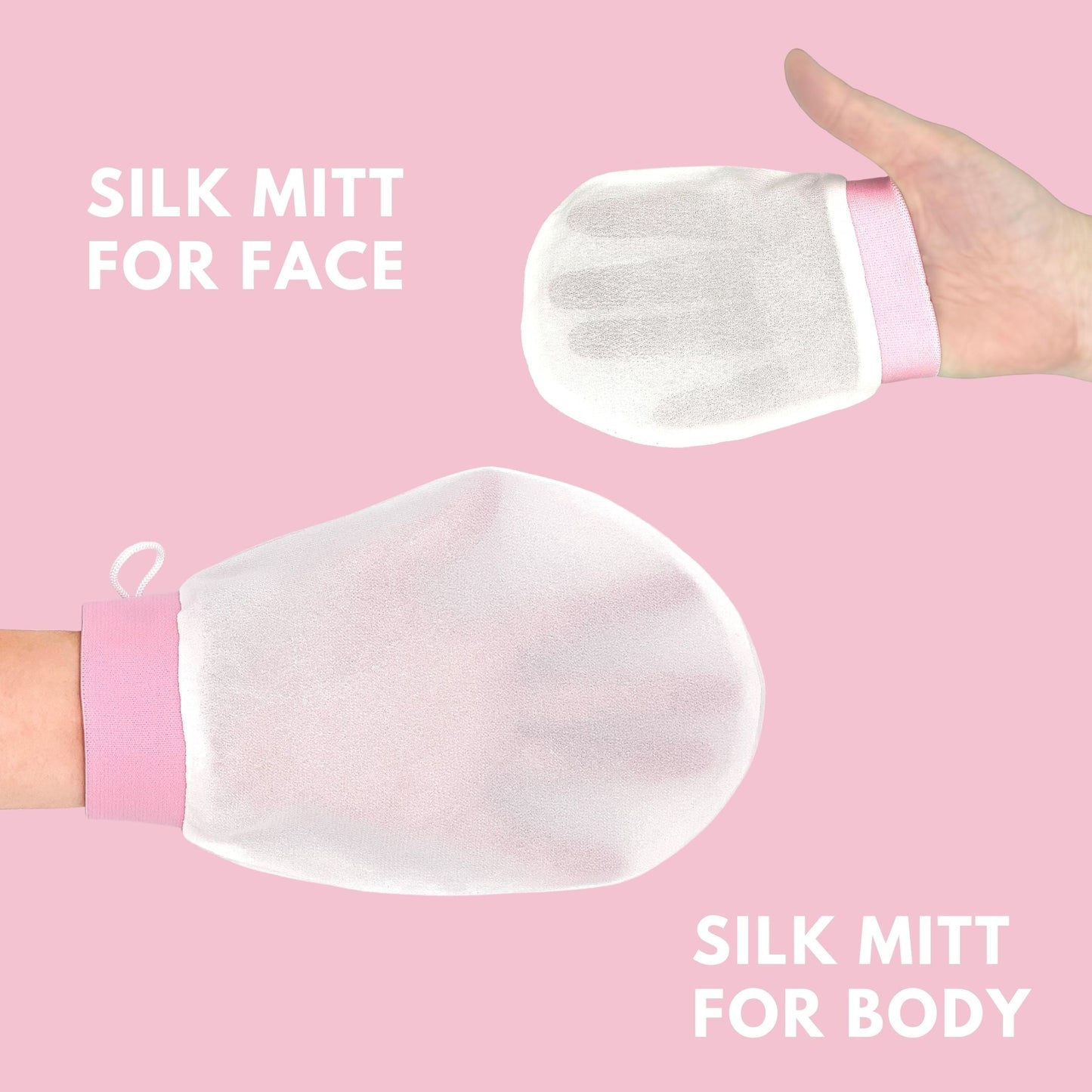 Silk exfoliating mitt set for face and body – LS Silk NZ