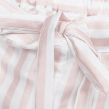 Load image into Gallery viewer, Luxe Striped Silk Pajamas: Long-Sleeve Top &amp; Shorts - Pink
