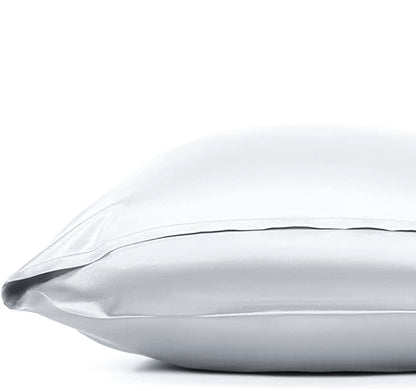 Side view of ivory silk pillowcase showing envelope opening – LS Silk NZ