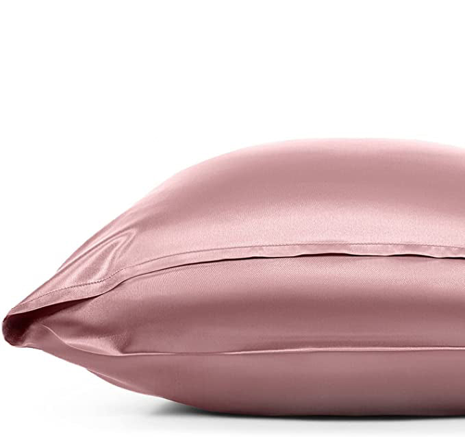 Side view of pink silk pillowcase showing envelope opening – LS Silk NZ
