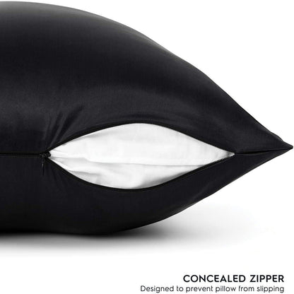 Silk Pillowcase - Black - Standard - Lovesilk.co.nz