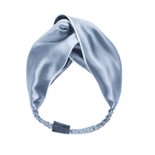 Load image into Gallery viewer, 100% Mulberry Silk Elastic Twisted Headband for Women - Silver - Lovesilk.co.nz
