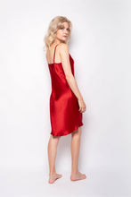 Load image into Gallery viewer, 100% Mulberry Silk Nightgown Spaghetti Strap Chemise Nightdress Everyday Slip - Red - Lovesilk.co.nz
