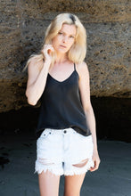 Load image into Gallery viewer, 100% Mulberry Silk Camisole - Black - Lovesilk.co.nz
