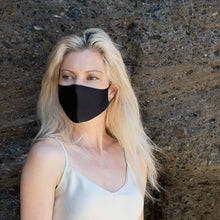 Load image into Gallery viewer, Reusable Silk 3D Face Covering Mask- Double Layer - Adjustable Ear Loops - Black - Standard Size - Lovesilk.co.nz
