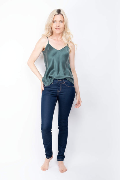 100% Mulberry Silk Camisole - Urban Green - Lovesilk.co.nz