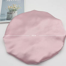 Load image into Gallery viewer, Double Layer Women Large Silk Hair Bonnet 100% Mulberry Silk - Pink - LOVESILK NZ
