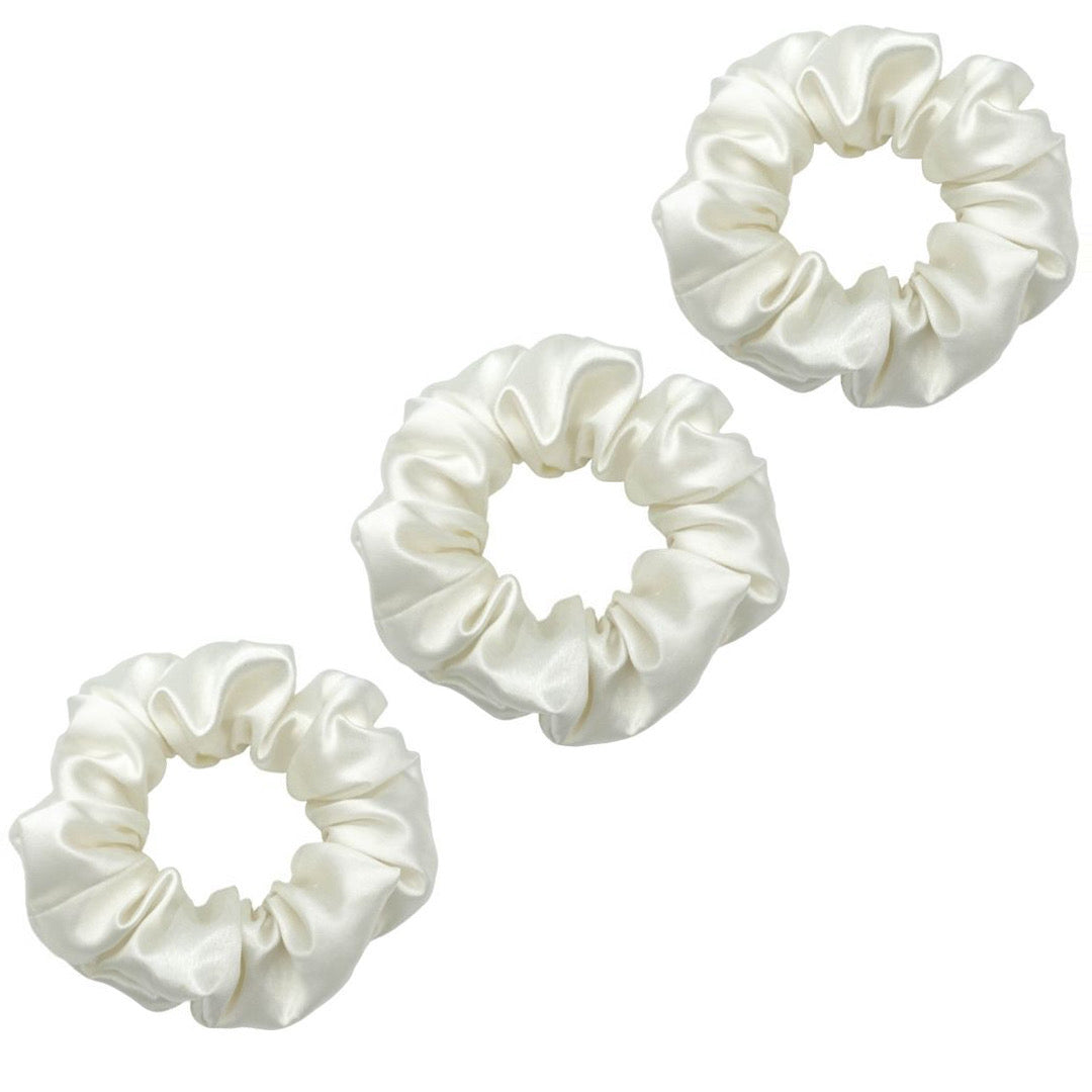 3 Pack Premium Mulberry Silk Scrunchies - Black - Medium - Lovesilk.co.nz
