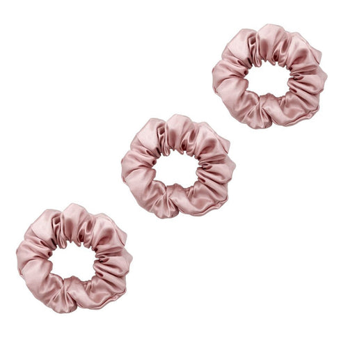 3 Pack Premium Mulberry Silk Scrunchies - Pink - Medium - Lovesilk.co.nz