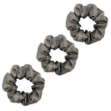 Load image into Gallery viewer, 3 Pack Premium Mulberry Silk Scrunchies - Chocolate Brown - Medium
