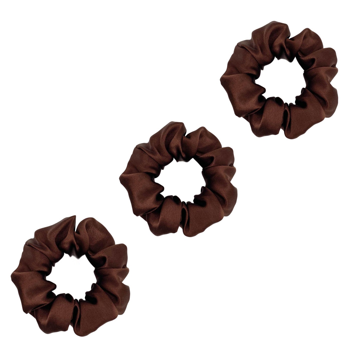 3 Pack Premium Mulberry Silk Scrunchies - Black - Medium - Lovesilk.co.nz