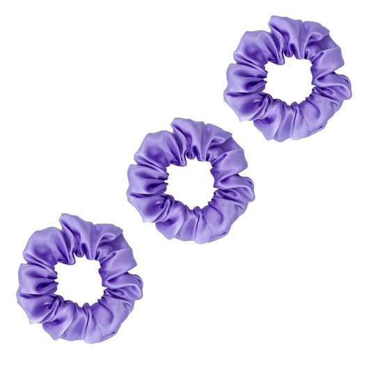 3 Pack Premium Mulberry Silk Scrunchies - Lavender - Medium - Lovesilk.co.nz