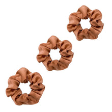 Load image into Gallery viewer, 3 Pack Premium Mulberry Silk Scrunchies - Caramel / Rose Gold - Medium - Lovesilk.co.nz
