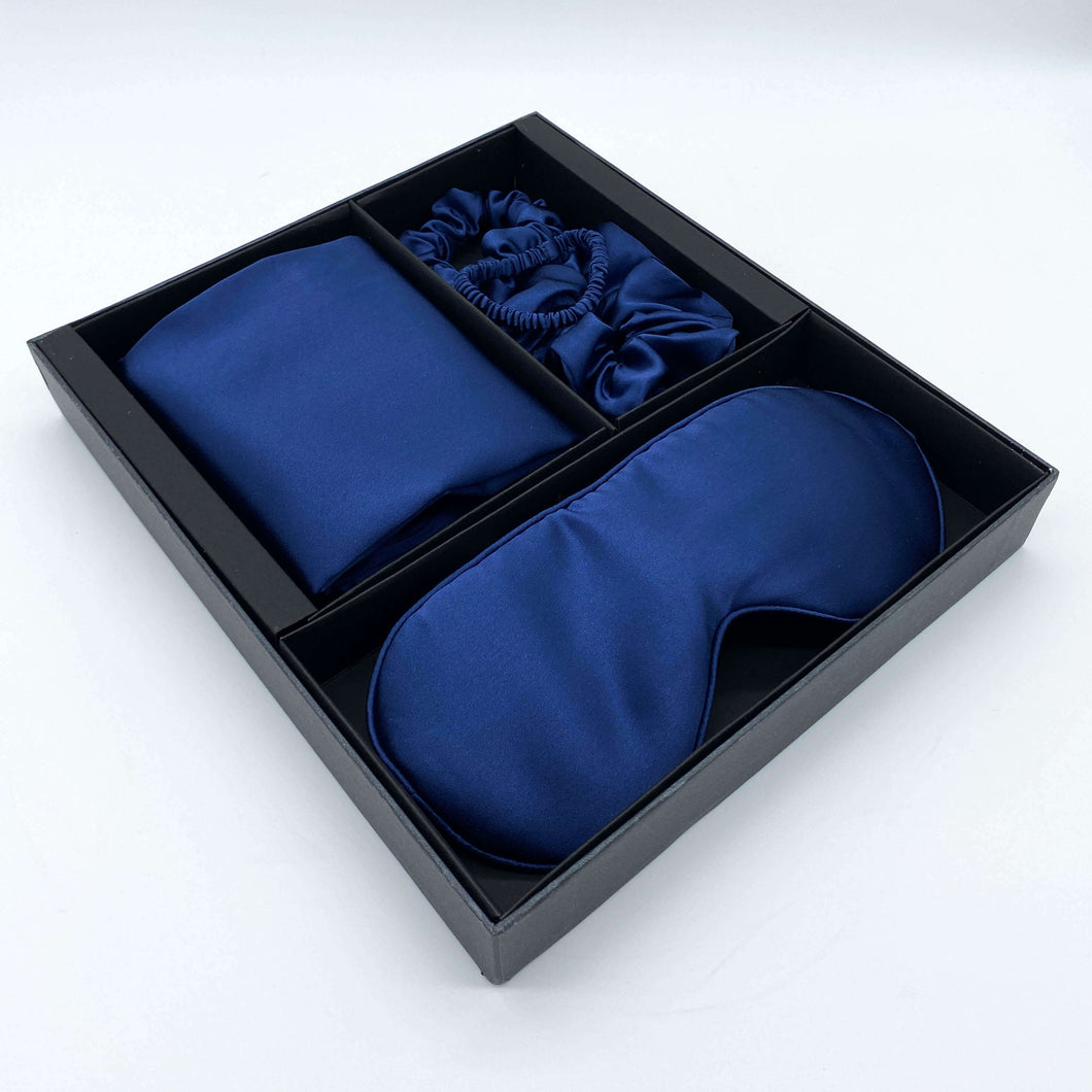 Silk Beauty Sleep Set - Navy Blue - Lovesilk.co.nz