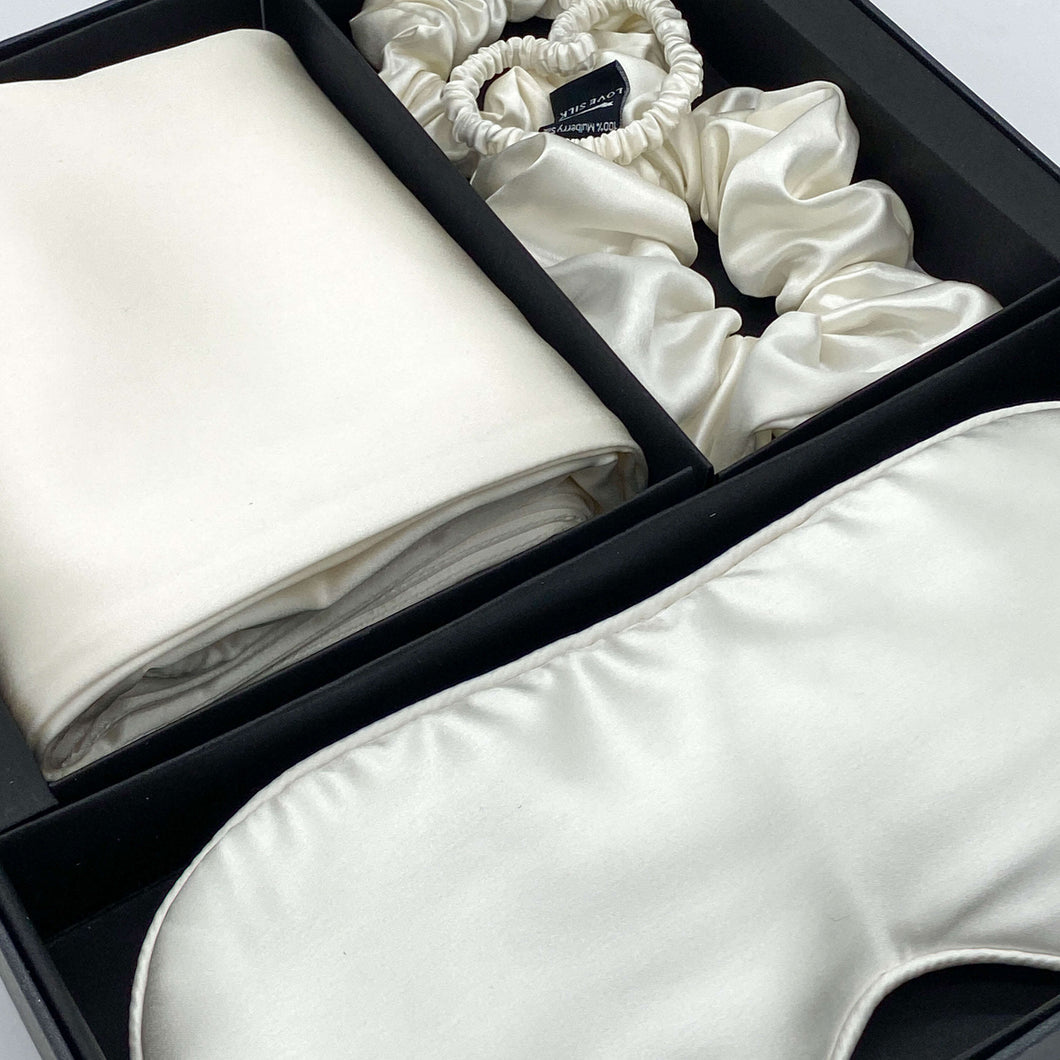 Silk Beauty Sleep Set - Ivory White - Lovesilk.co.nz