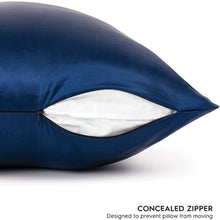 Load image into Gallery viewer, Silk Pillowcase - Navy Blue - Standard - Lovesilk.co.nz

