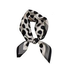 Load image into Gallery viewer, Retro Black Polka Dots Pure Mulberry Silk Scarf Bandana
