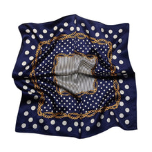 Load image into Gallery viewer, Gold Chain Retro Polka Dots Pure Mulberry Silk Scarf Bandana
