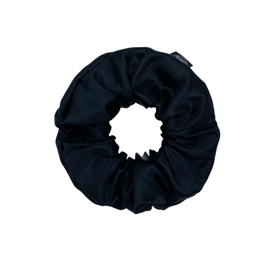 Premium Mulberry Silk Scrunchie - Black - Extra Large - Lovesilk.co.nz